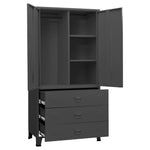 Garderobe Antrasitt 90X50X180 Cm Metall