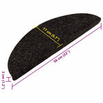 Selvklebende Trappematter 15 Stk 56X17X3 Cm Antrasitt