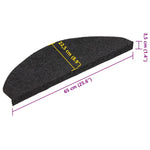 Selvklebende Trappematter 15 Stk 65X22,5X3,5 Cm Svart