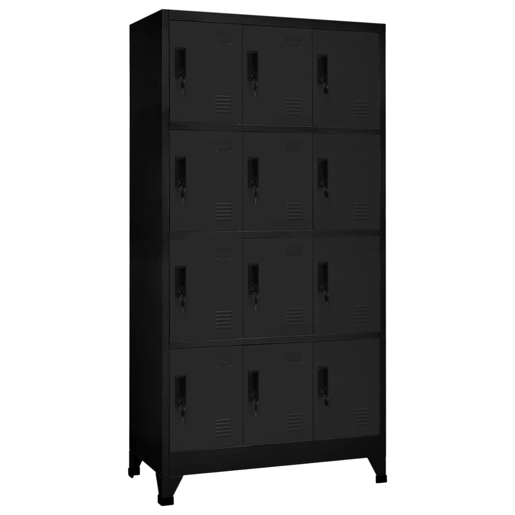 Oppbevaringsskap Svart 90X45X180 Cm Stål