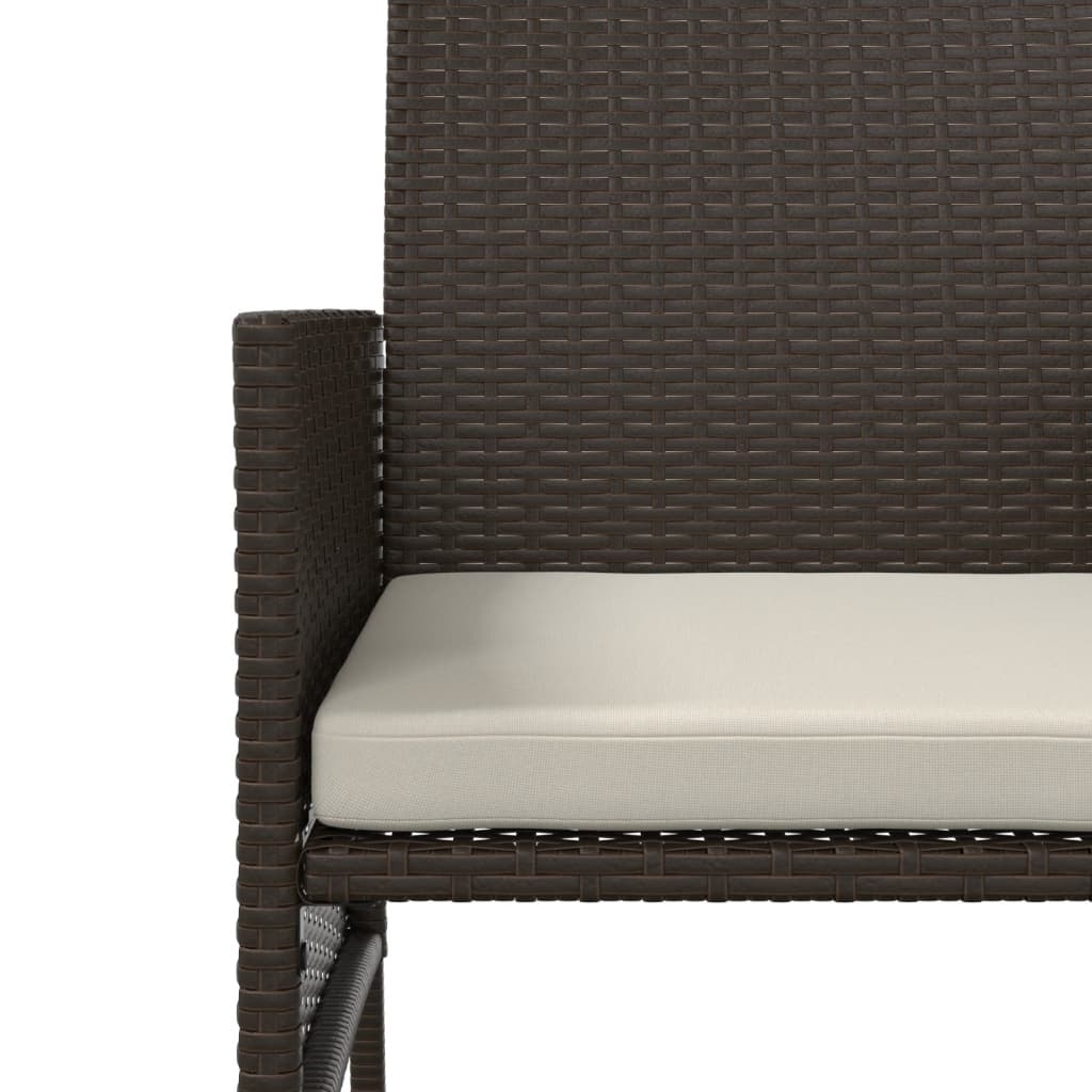Hagesofa 2-Seters Med Bord Og Krakker Brun Polyrotting