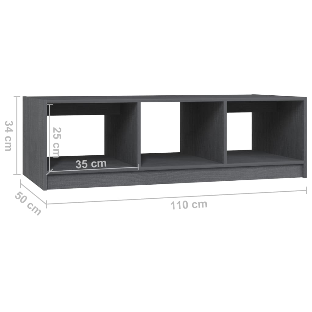Salongbord 110X50X34 Cm Heltre Furu Grå
