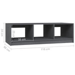 Salongbord 110X50X34 Cm Heltre Furu Grå