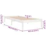 Sengeramme Hvit Heltre 90X190 Cm Single