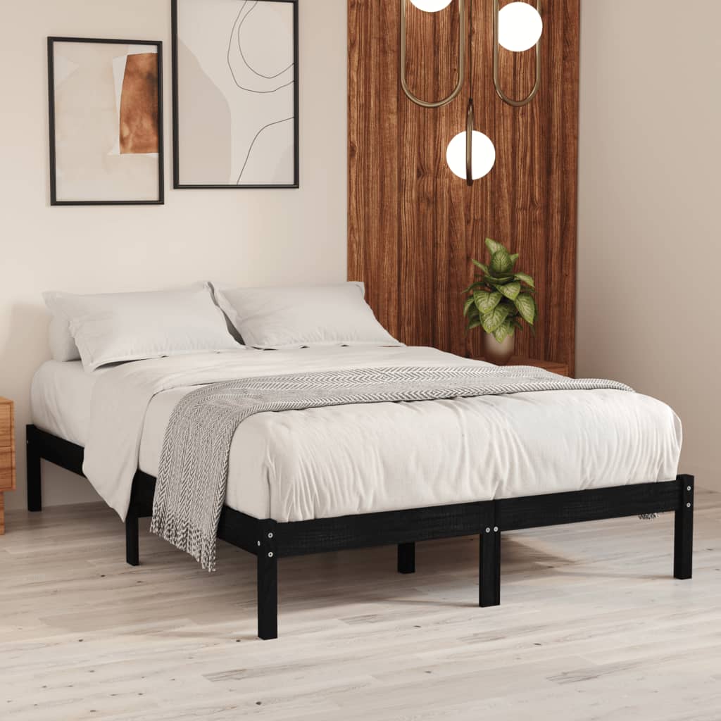 Sengeramme Heltre Furu 140X190 Cm Svart