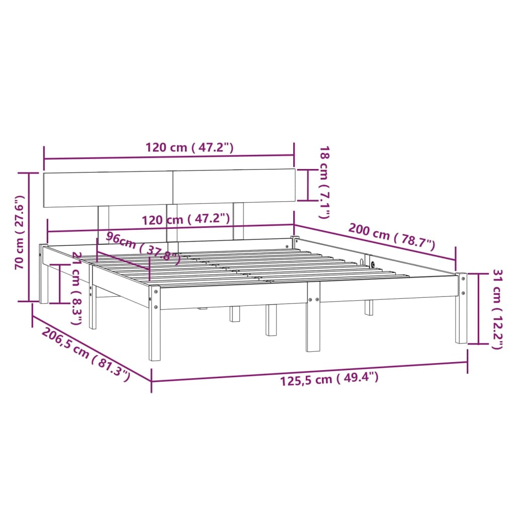 Sengeramme Heltre Furu 120X200 Cm