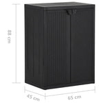 Oppbevaringsskap For Hage 65X45X88 Cm Pp Svart Rotting