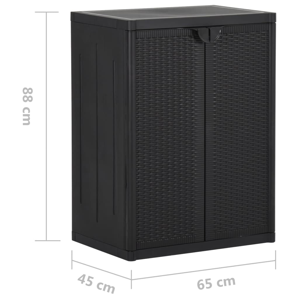 Oppbevaringsskap For Hage 65X45X88 Cm Pp Svart Rotting