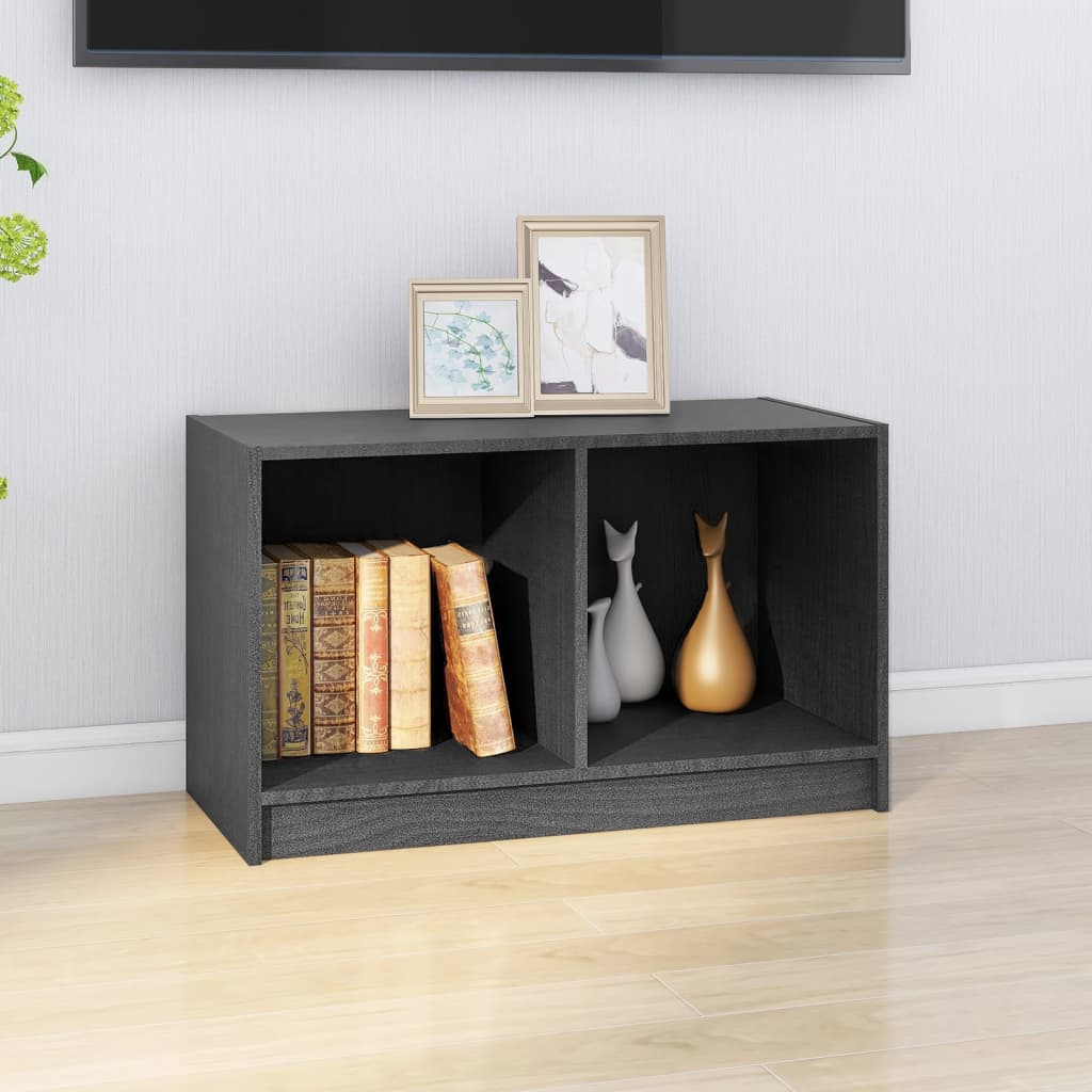 Tv-Benk Grå 70X33X42 Cm Heltre Furu