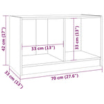 Tv-Benk Grå 70X33X42 Cm Heltre Furu