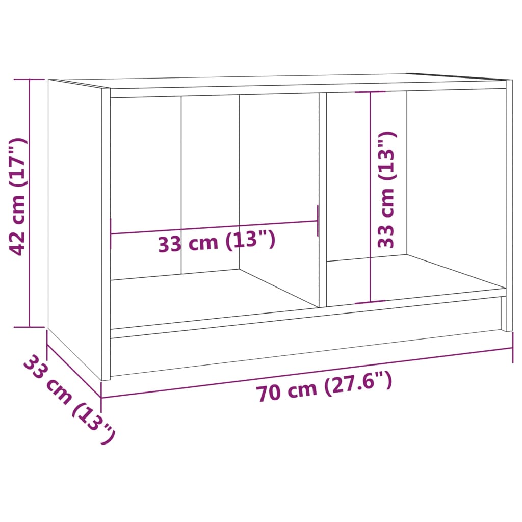 Tv-Benk Grå 70X33X42 Cm Heltre Furu