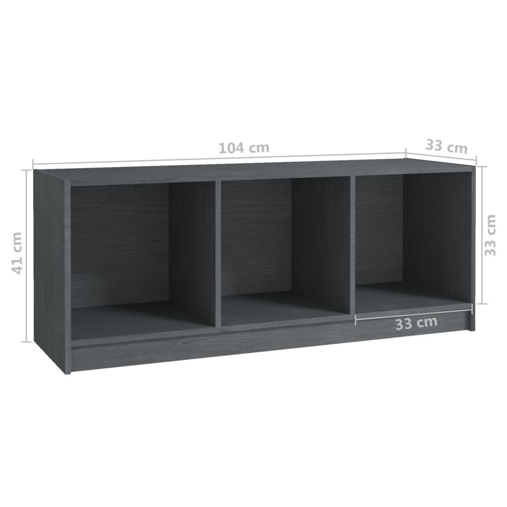 Tv-Benk Grå 104X33X41 Cm Heltre Furu
