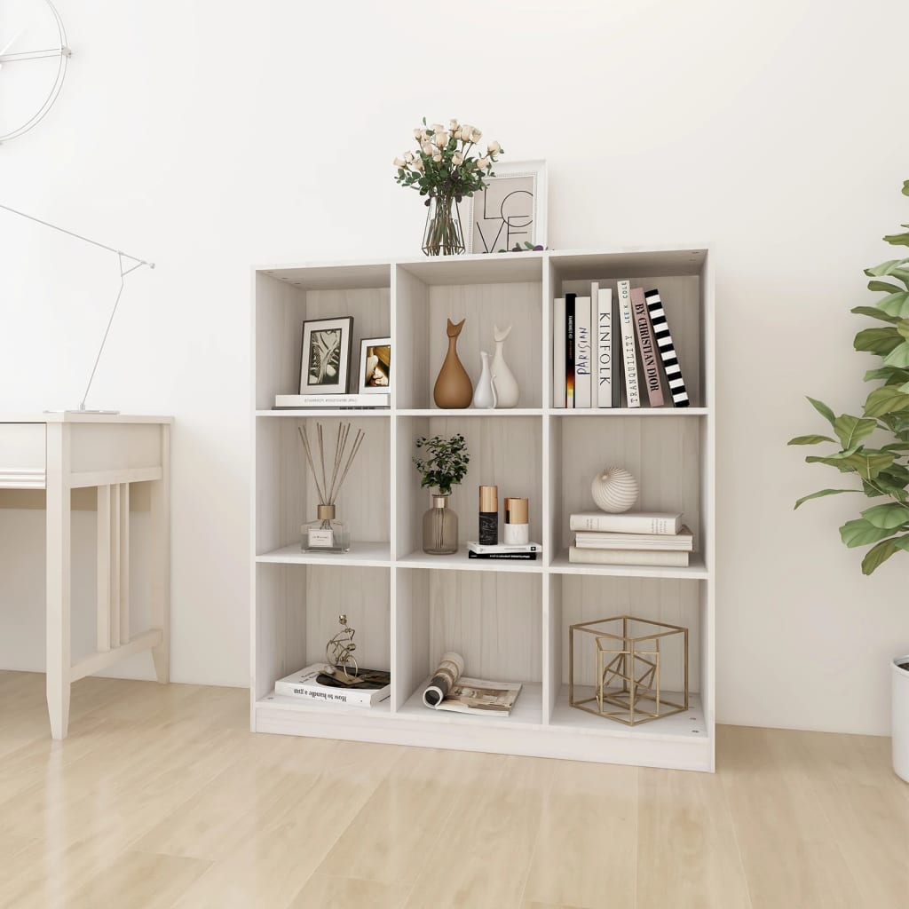 Bokhylle/Romdeler Hvit 104X33,5X110 Cm Heltre Furu