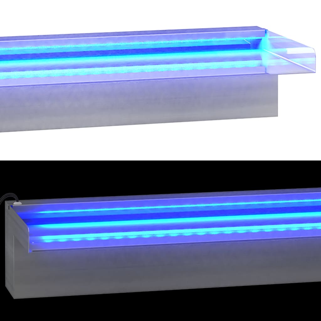 Vannfall Med Rgb Led Rustfritt Stål 90 Cm