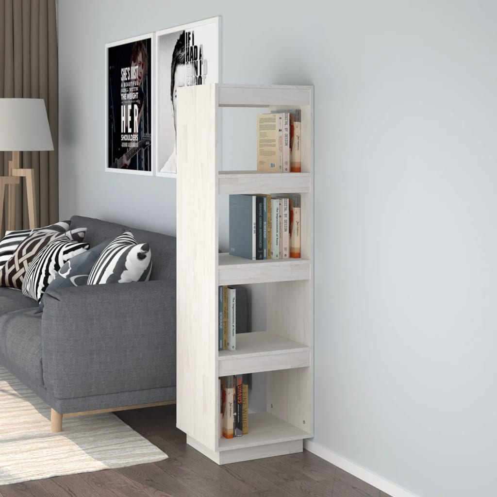 Bokhylle/Romdeler Hvit 40X35X135 Cm Heltre Furu
