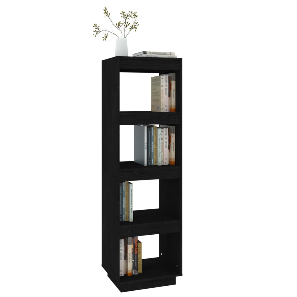 Bokhylle/Romdeler Svart 40X35X135 Cm Heltre Furu