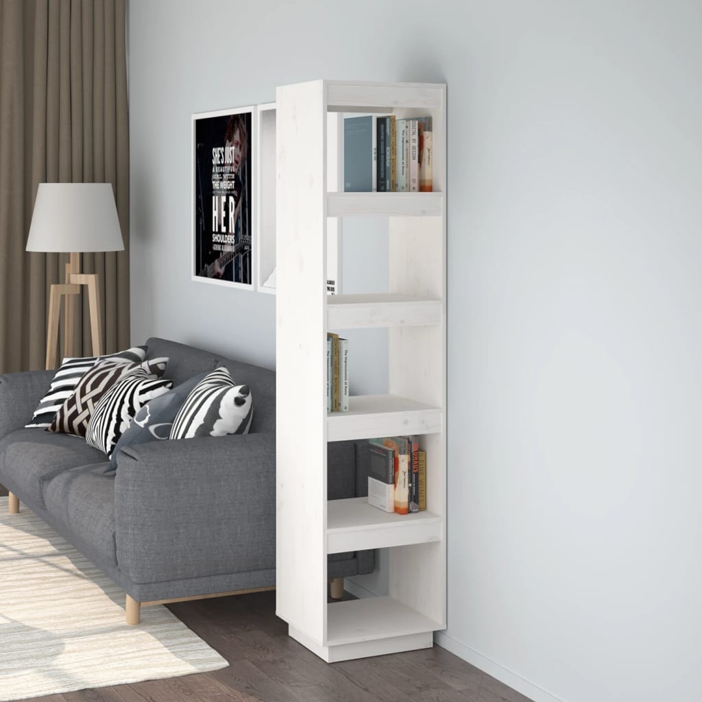 Bokhylle/Romdeler Hvit 40X35X167 Cm Heltre Furu