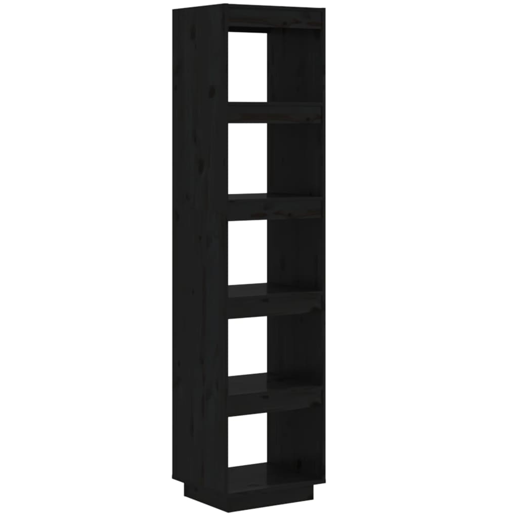 Bokhylle/Romdeler Svart 40X35X167 Cm Heltre Furu