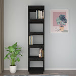 Bokhylle/Romdeler Svart 40X35X167 Cm Heltre Furu