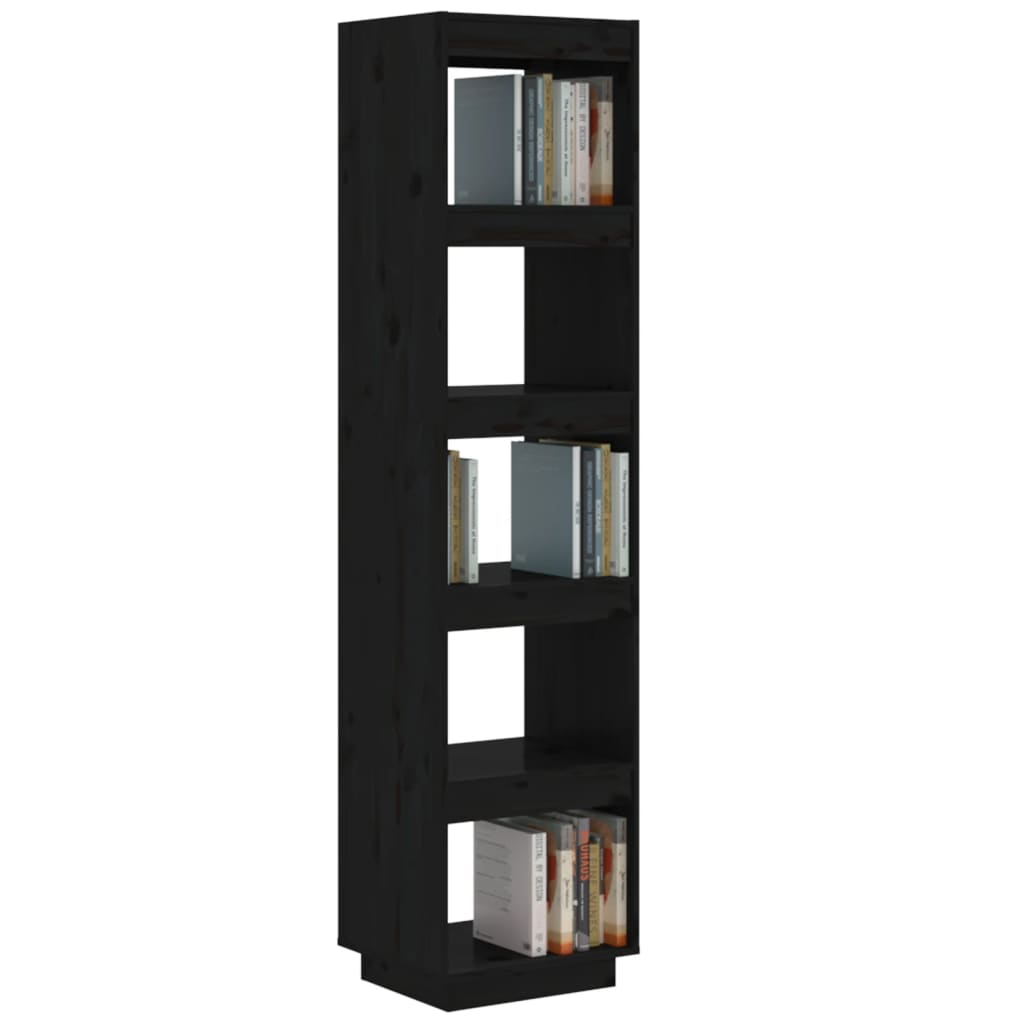 Bokhylle/Romdeler Svart 40X35X167 Cm Heltre Furu
