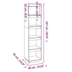 Bokhylle/Romdeler Svart 40X35X167 Cm Heltre Furu