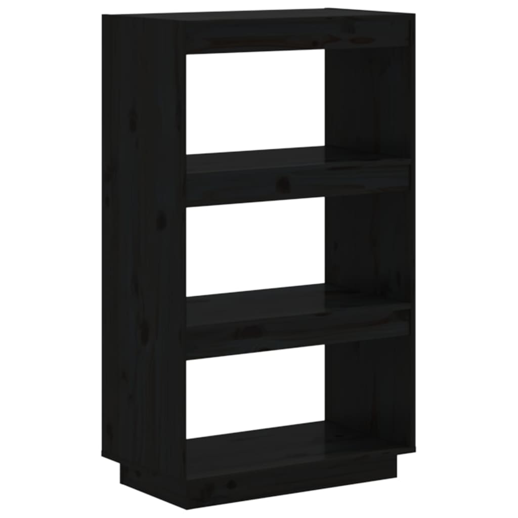 Bokhylle/Romdeler Svart 60X35X103 Cm Heltre Furu