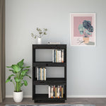 Bokhylle/Romdeler Svart 60X35X103 Cm Heltre Furu