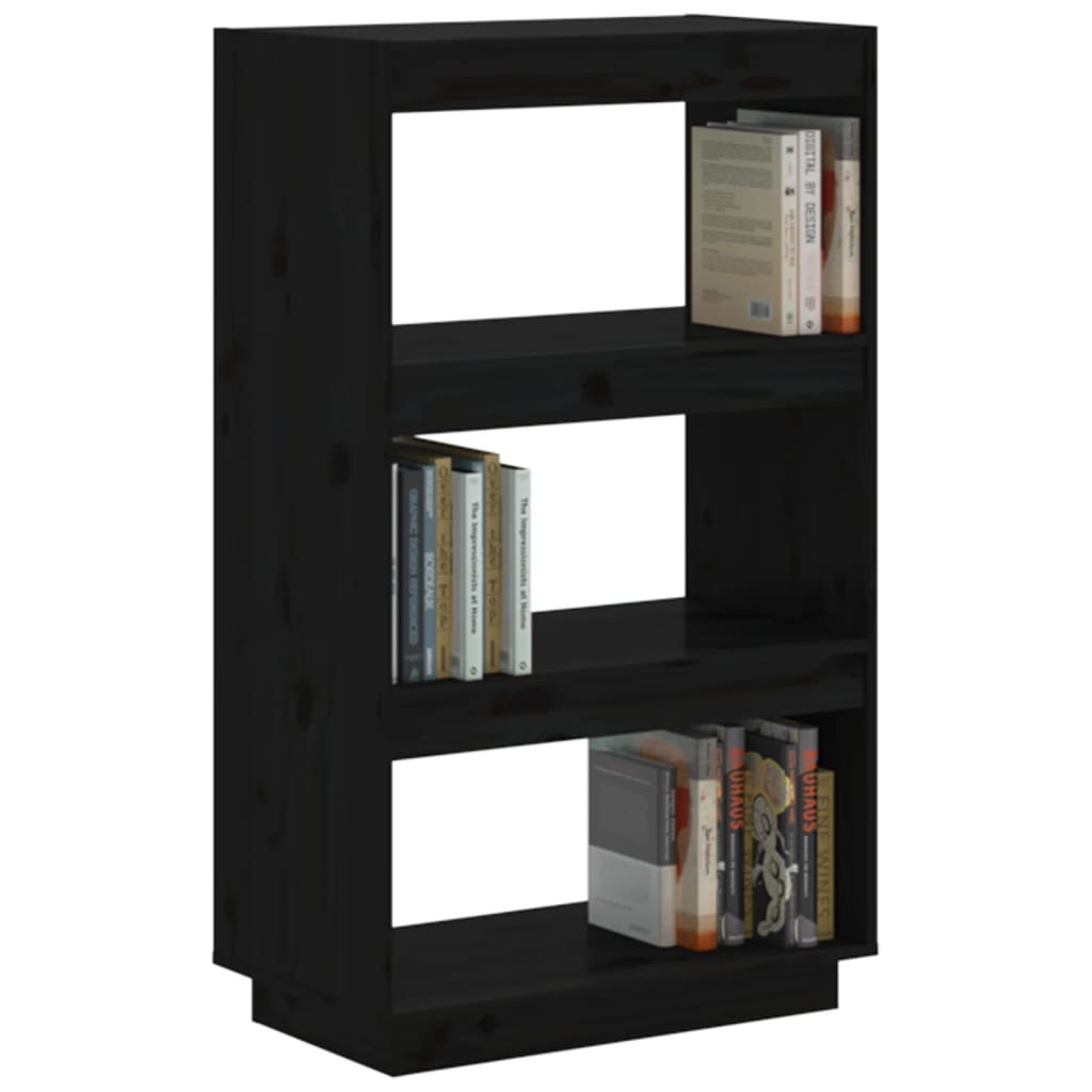 Bokhylle/Romdeler Svart 60X35X103 Cm Heltre Furu