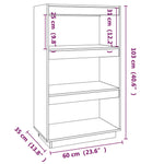 Bokhylle/Romdeler Svart 60X35X103 Cm Heltre Furu