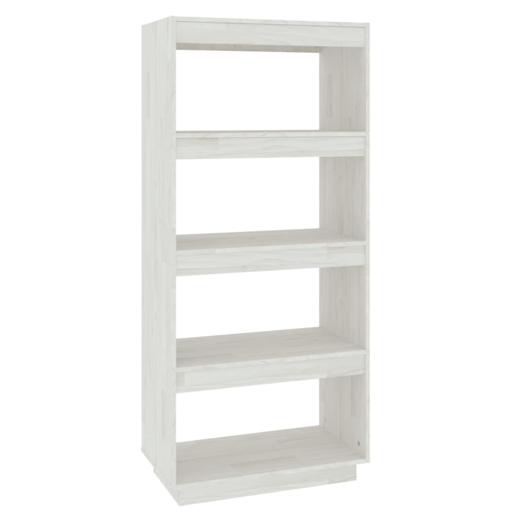 Bokhylle/Romdeler Hvit 60X35X135 Cm Heltre Furu