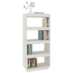 Bokhylle/Romdeler Hvit 60X35X135 Cm Heltre Furu