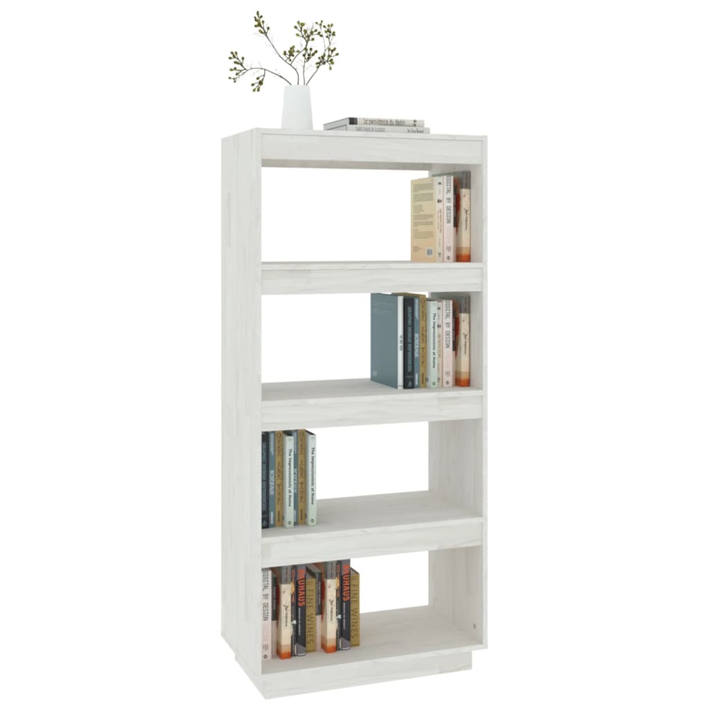 Bokhylle/Romdeler Hvit 60X35X135 Cm Heltre Furu