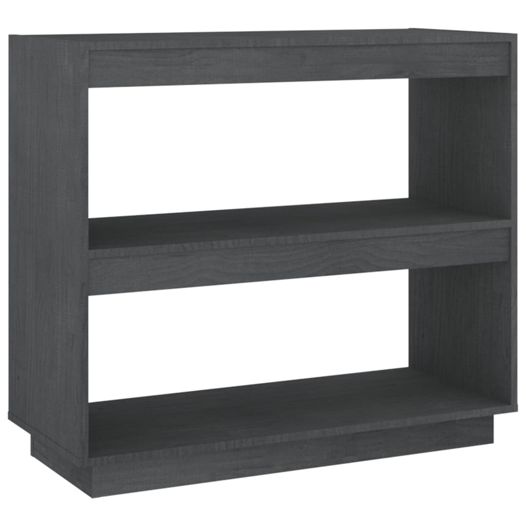 Bokhylle Grå 80X35X71 Cm Heltre Furu