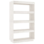 Bokhylle/Romdeler Hvit 80X35X135 Cm Heltre Furu
