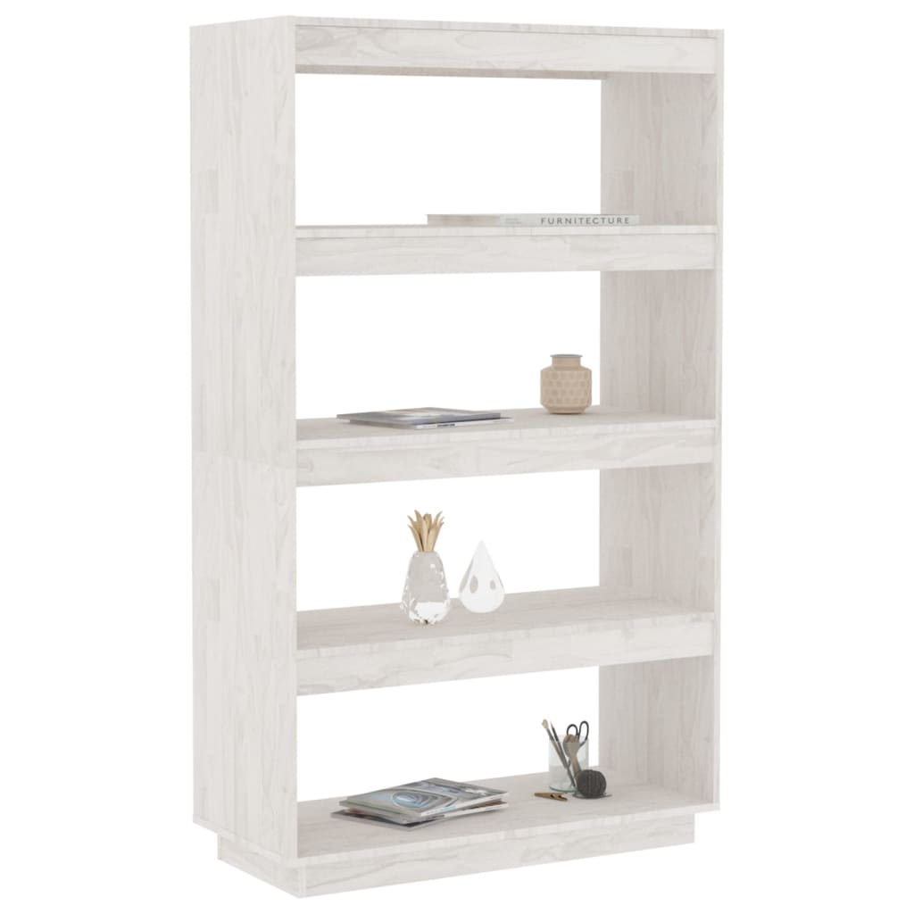Bokhylle/Romdeler Hvit 80X35X135 Cm Heltre Furu
