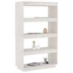 Bokhylle/Romdeler Hvit 80X35X135 Cm Heltre Furu
