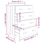 Skjenk Hamar Hvit 79X40X103,5 Cm Heltre Furu