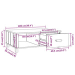 Salongbord Hamar Hvit 100X55X35 Cm Heltre Furu