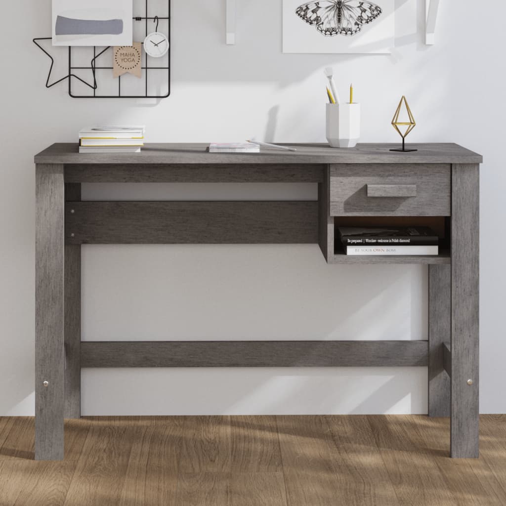 Skrivebord Hamar Lysegrå 110X40X75 Cm Heltre Furu