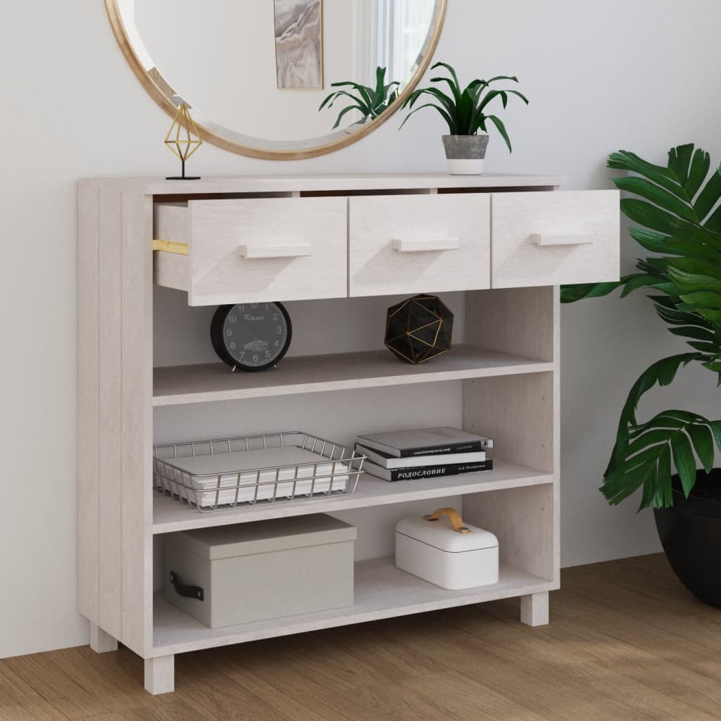 Salongbord Hamar Hvit 90X35X90 Cm Heltre Furu