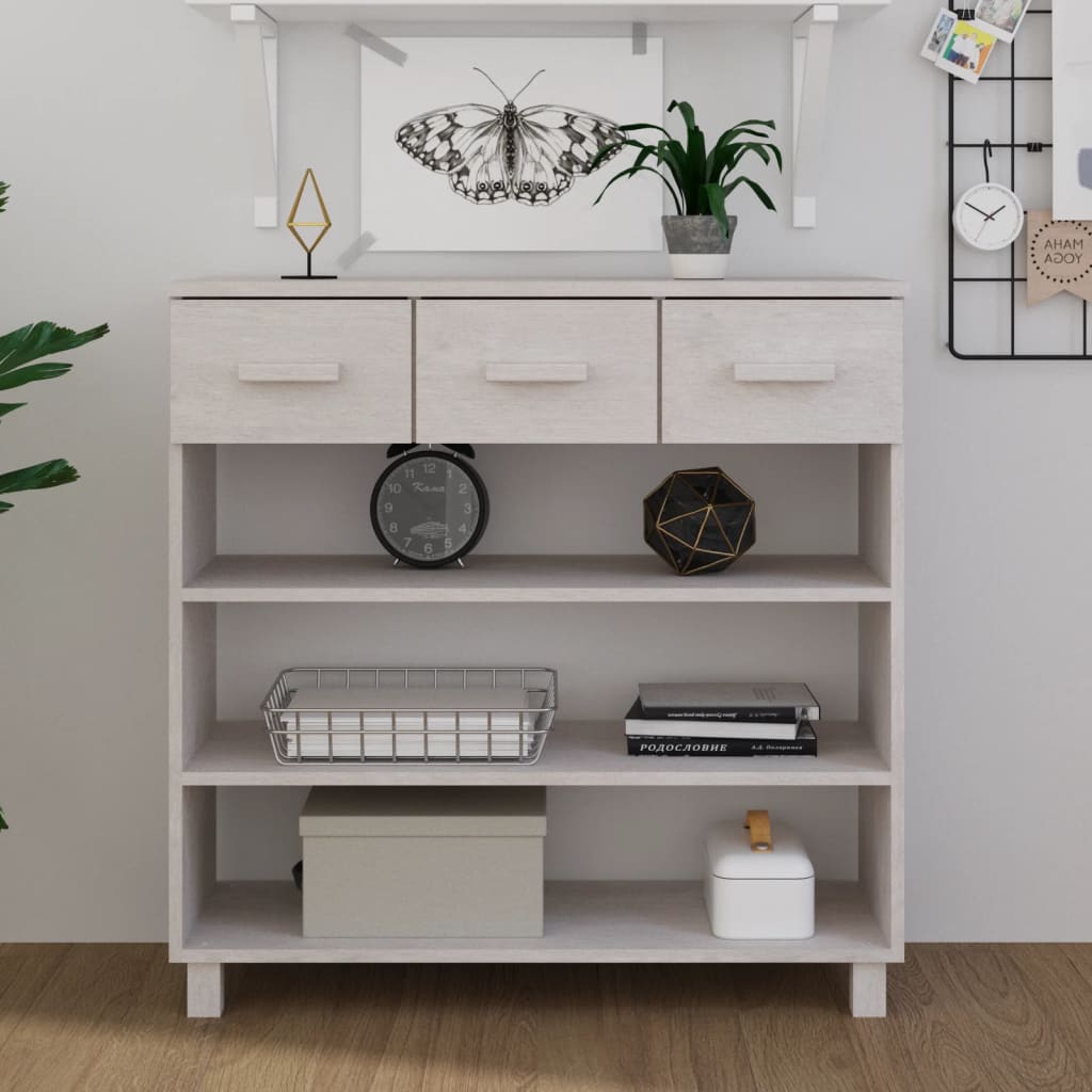 Salongbord Hamar Hvit 90X35X90 Cm Heltre Furu