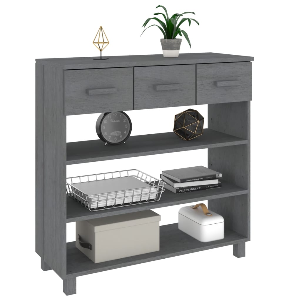 Konsollbord Hamar Mørkegrå 90X35X90 Cm Heltre Furu