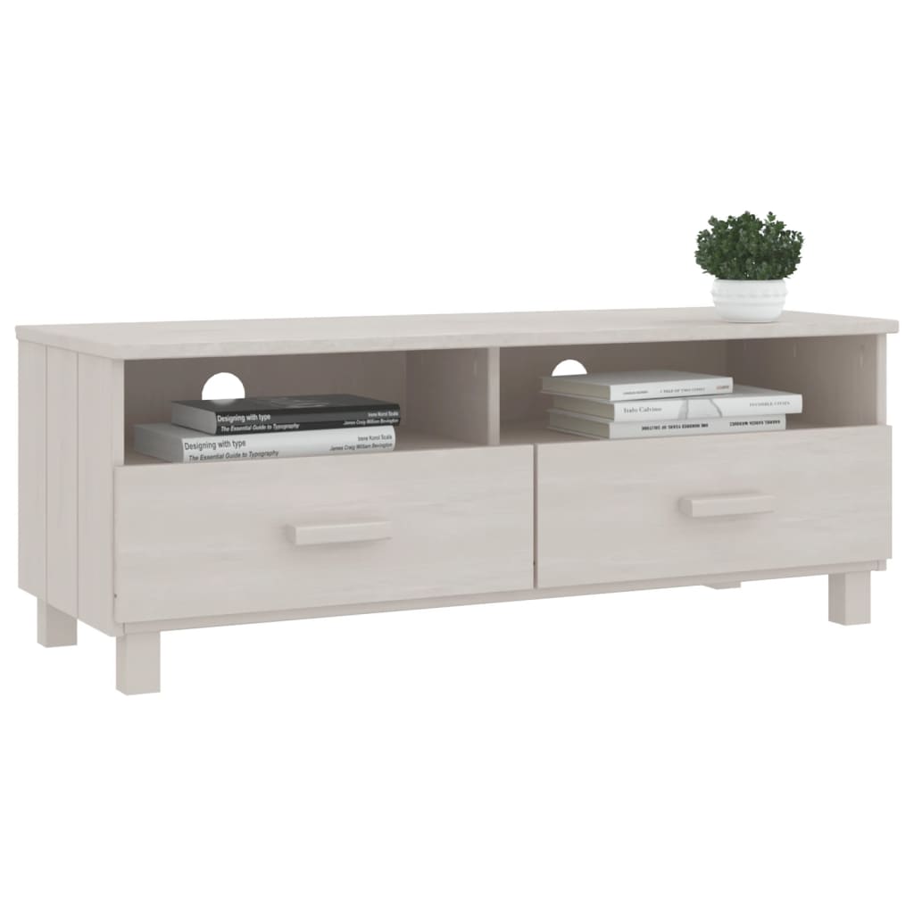 Tv-Benk Hamar Hvit 106X40X40 Cm Heltre Furu