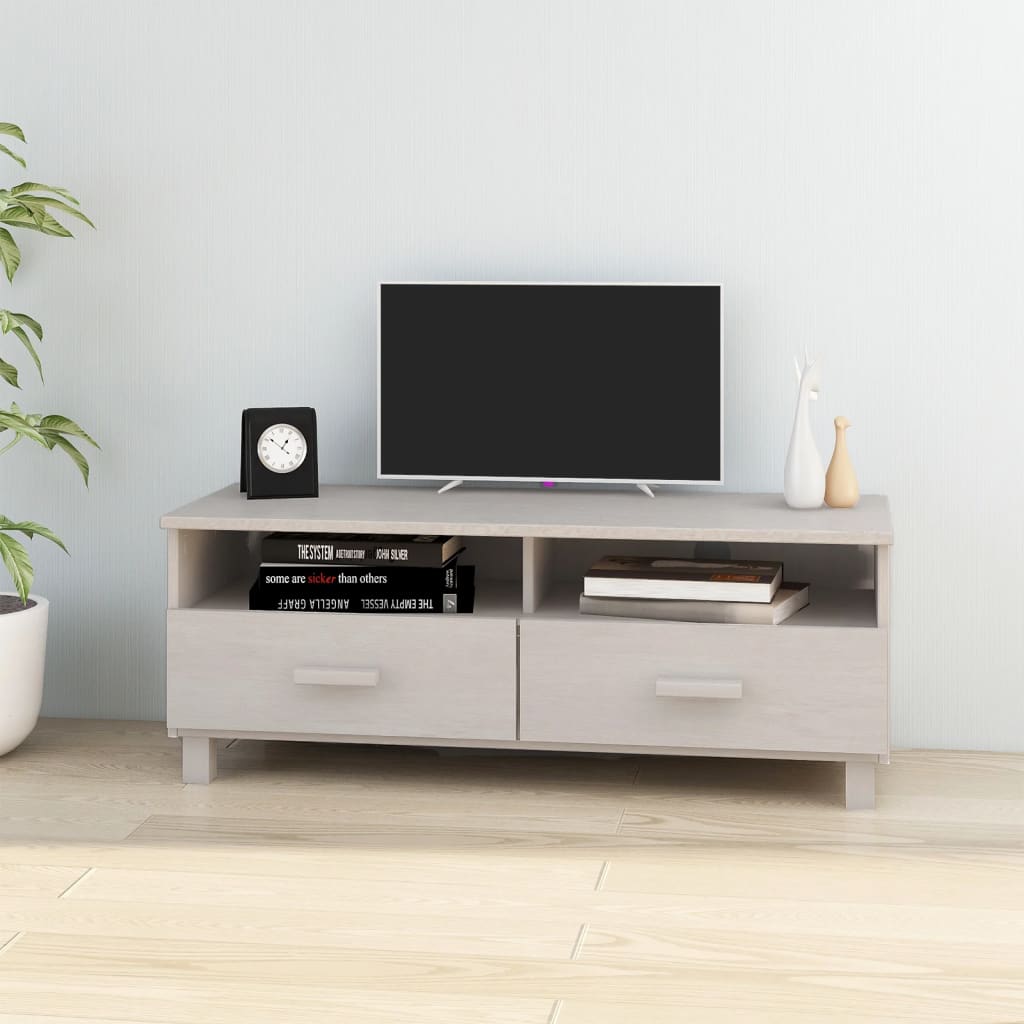 Tv-Benk Hamar Hvit 106X40X40 Cm Heltre Furu