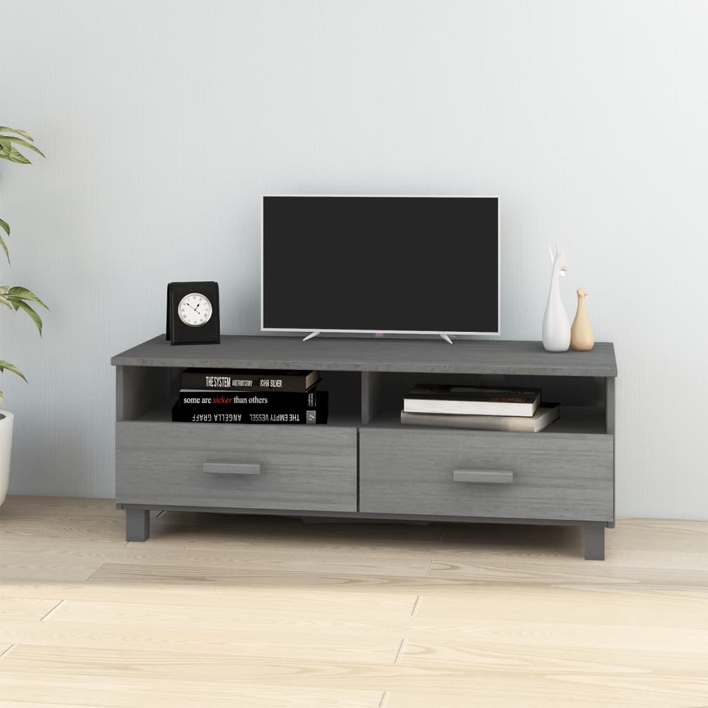 Tv-Benk Hamar Mørkegrå 106X40X40 Cm Heltre Furu