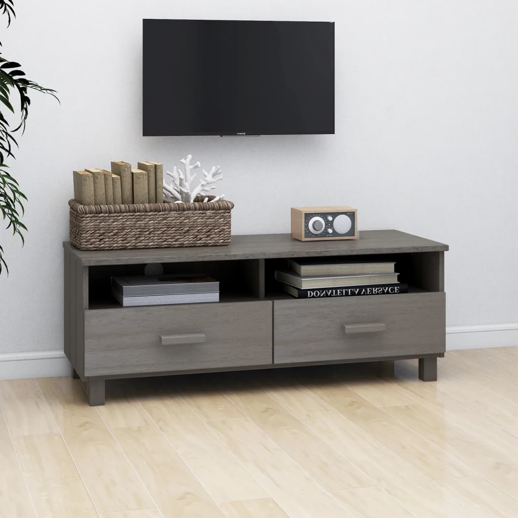 Tv-Benk Hamar Lysegrå 106X40X40 Cm Heltre Furu
