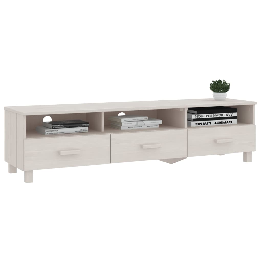 Tv-Benk Hamar Hvit 158X40X40 Cm Heltre Furu