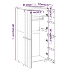 Garderobe Hamar Hvit 89X50X180 Cm Heltre Furu