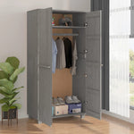 Garderobe Hamar Lysegrå 89X50X180 Cm Heltre Furu