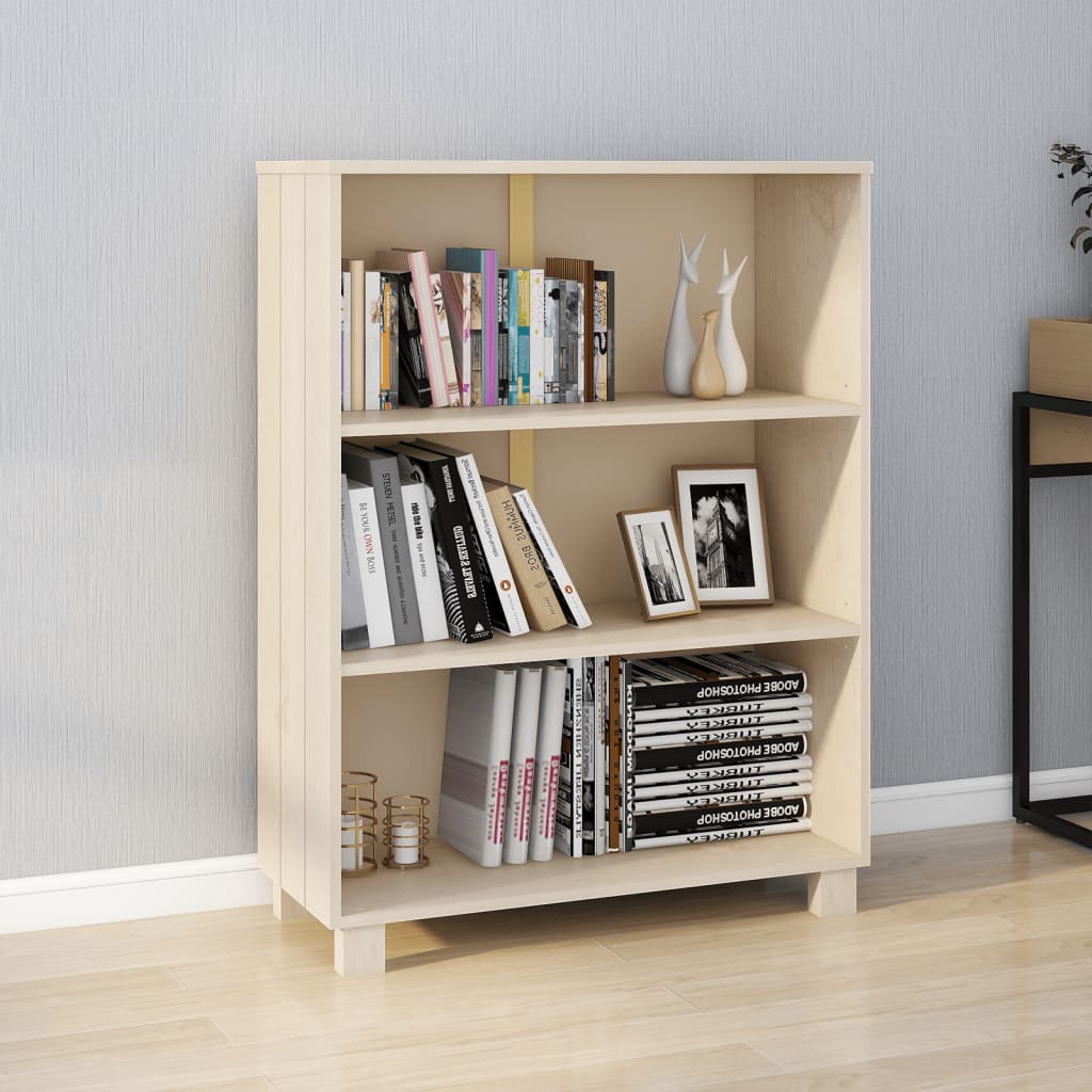 Bokhylle Hamar Honningbrun 85X35X112 Cm Heltre Furu